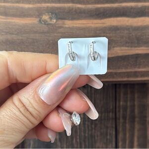 Elegant Silver Plated Hoop Zirconia Earrings